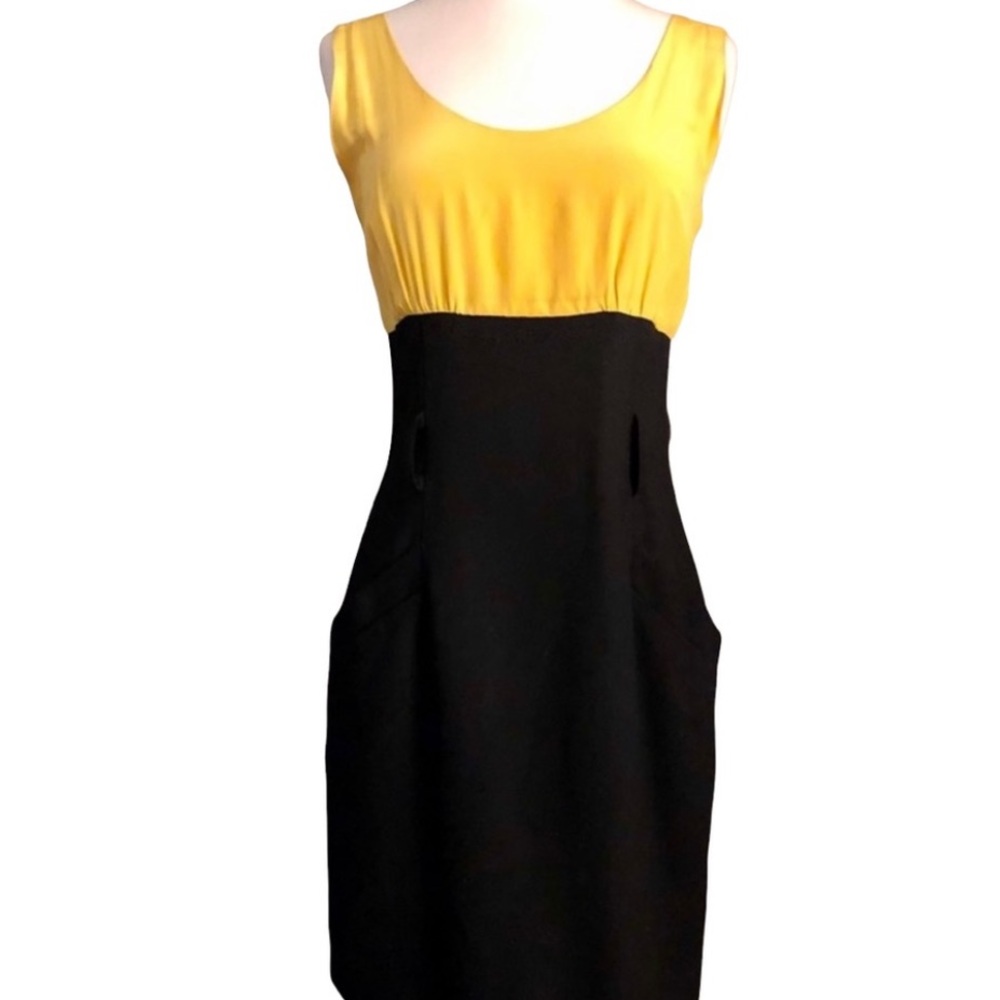1980’s does 1960’s Mod Colorblock Mini Pencil Dress with Pocket, Size 6, Small
